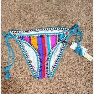 Nanette Lepore Women's Bikini Bottom Size L Swimsuit Swimwear Boho Crochet NWT